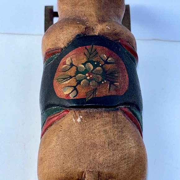 Vintage Wooden Rocking Pig Hog Rocker Folk Art Painted & Carved *Collectible - Picture 8 of 15